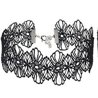 🖤 Gothic Lace Choker Necklace for Women – Vintage Steampunk Dark Lolita Halloween Jewelry 🕸️🎃