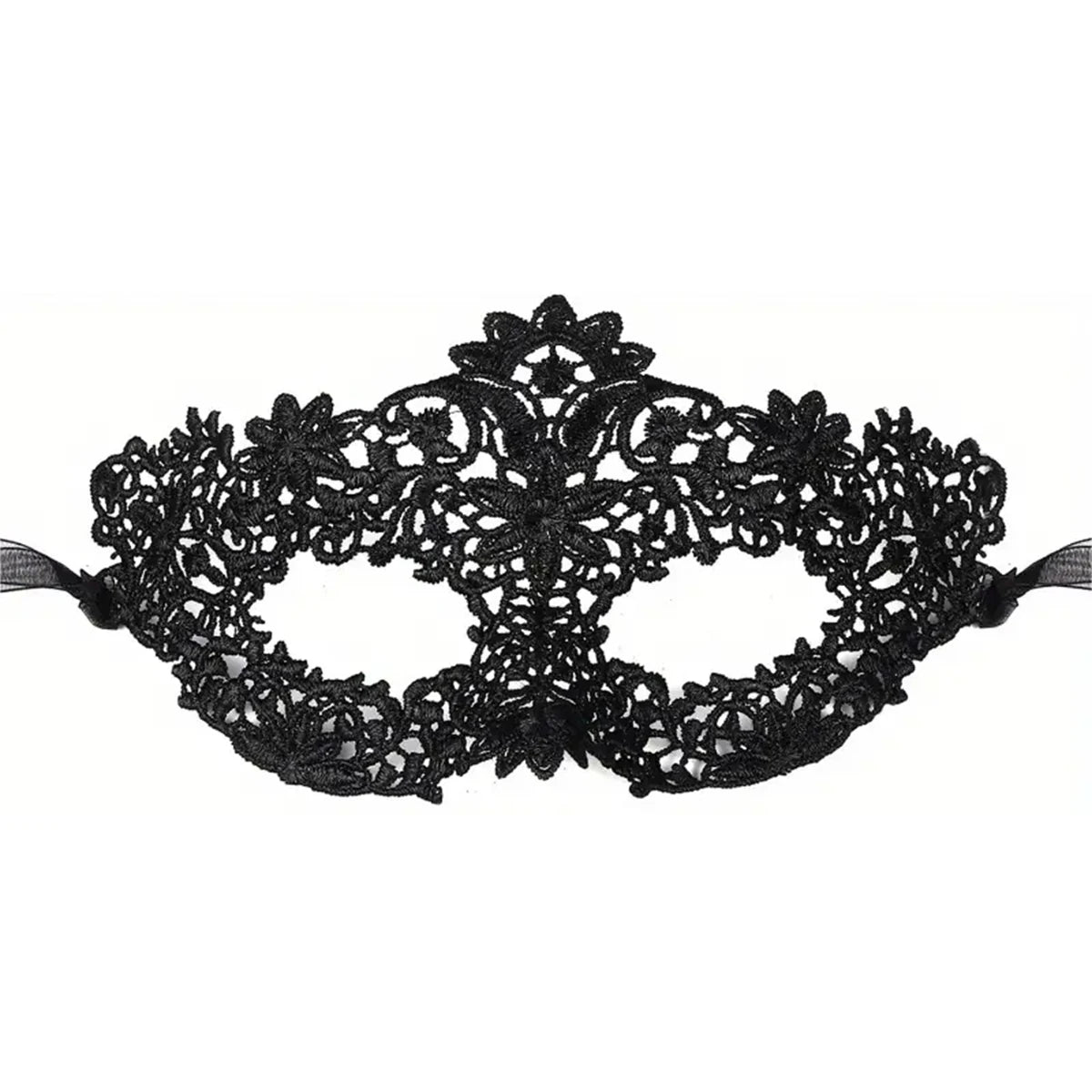 2-Piece Black Lace Masquerade Mask Set – Elegant Venetian Masks for Couples, Halloween & Costume Parties
