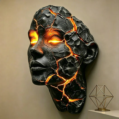 Cracked Soul Black Lava LED Wall Lamp – Gothic Glowing Crack Design