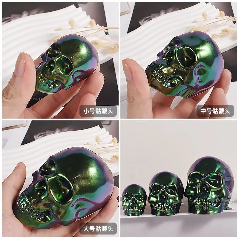 Skeleton Head Silicone Mold – DIY Skull Mold for Epoxy Resin, Candle Making, Keychains, Pendants & Halloween Crafts