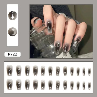 Black Bat Halloween Press-On Nails – Almond Reusable False Nail Tips 🦇🖤