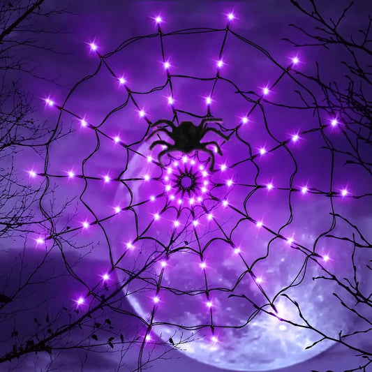 Halloween Spider Web LED String Lights