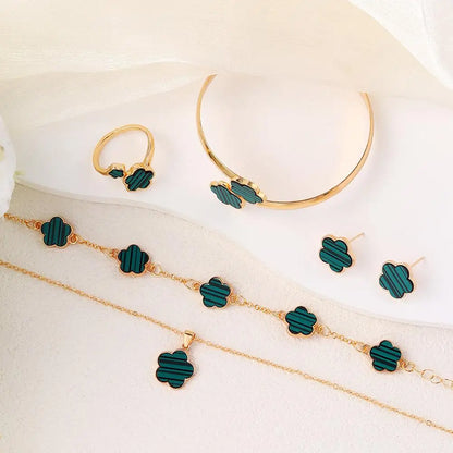 Elegant Five-Leaf Clover Jewelry