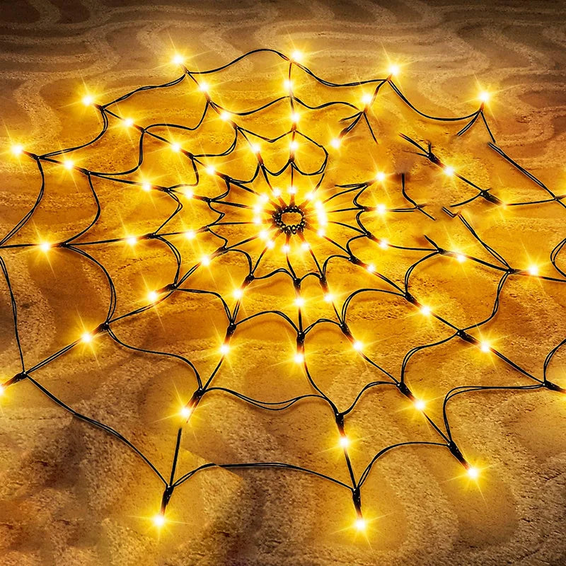 Halloween Spider Web LED String Lights