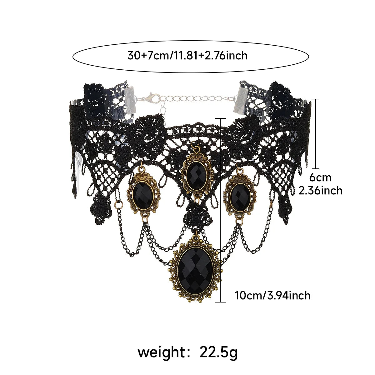 Gothic Lace Rose Choker Necklace – Neo-Gothic Women's Neck Accessory