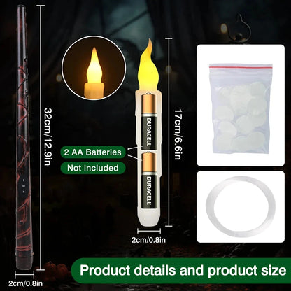 Floating LED Halloween Candles with Magic Wand – Flameless Flickering Hanging Candles 🕯️✨