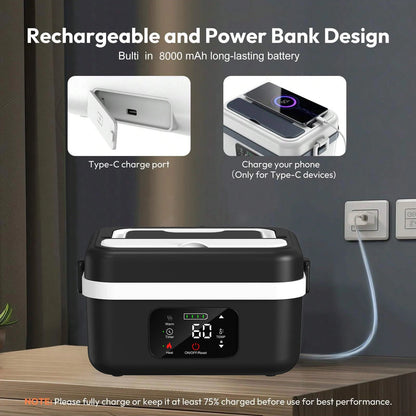 Rechargeable Electric Heated Lunch Box