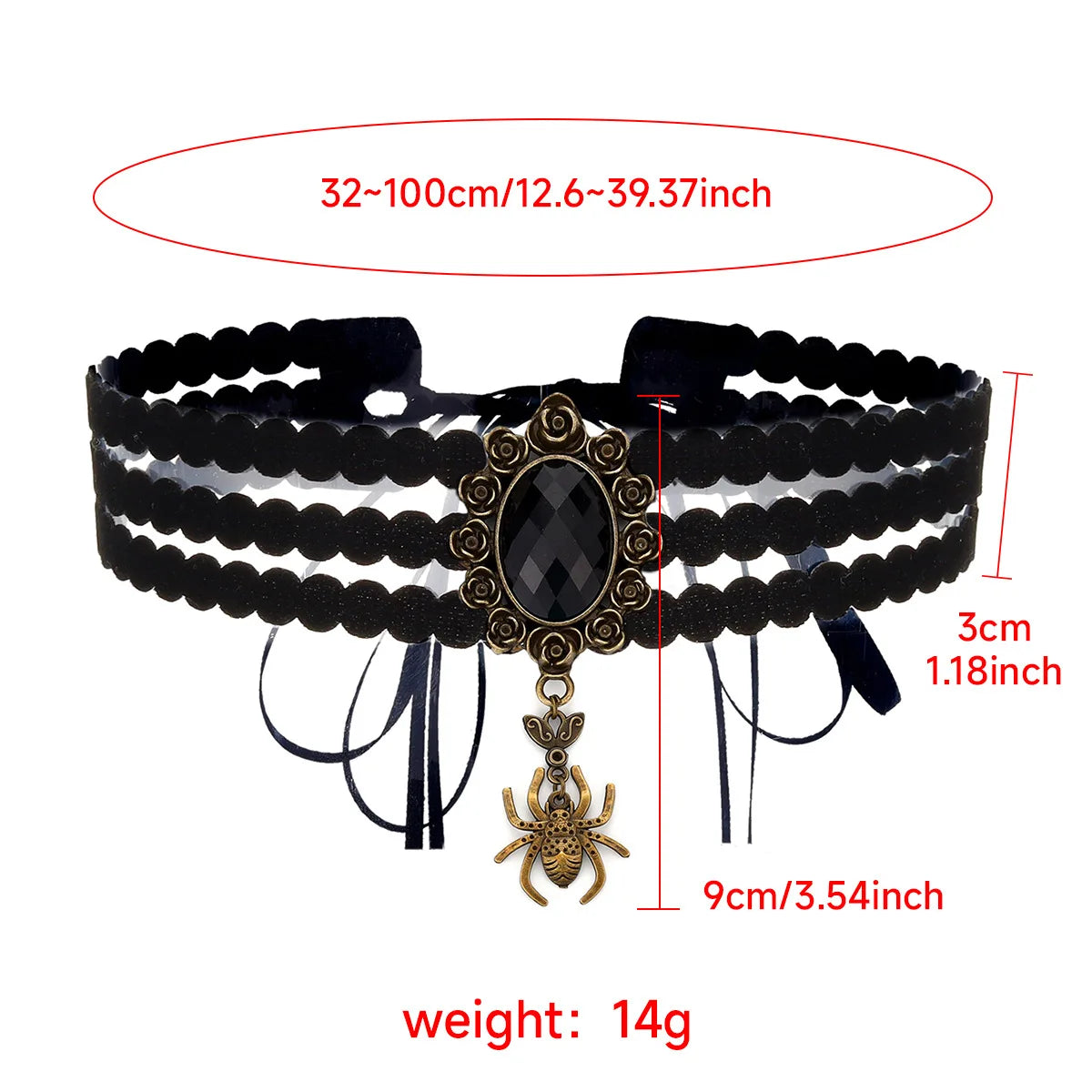 Gothic Lace Rose Choker Necklace – Neo-Gothic Women's Neck Accessory