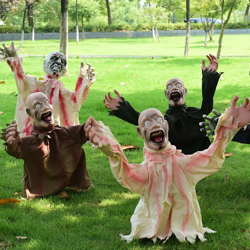 Animated Halloween Swinging Ghost – Voice Activated Light-Up Yard Decoration