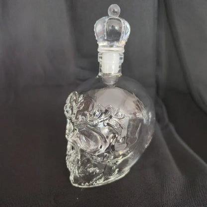 Skull Whiskey Bottle Decor – Vintage Skeleton Glass Bottle 🥃💀