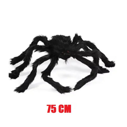 Giant Black Spider Halloween Decoration – 30–200cm Plush Outdoor Party Prop🕷️🎃