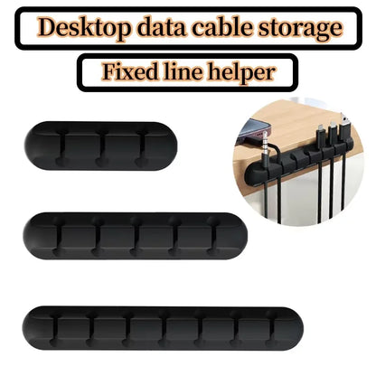 🔌 Self-Adhesive Silicone Cable Organizer – Desktop Cable Management Clips