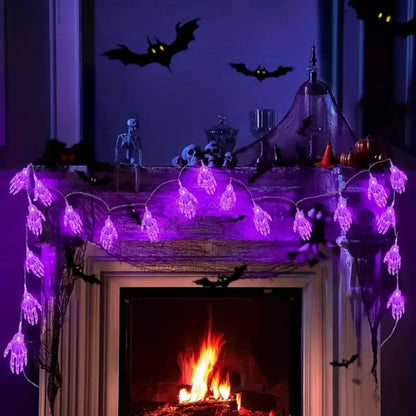 Halloween Giant Fuzzy Spider with Purple LED Lights – Large Light-Up Spider Decoration, Battery Powered, 8 Lighting Modes, Indoor & Outdoor