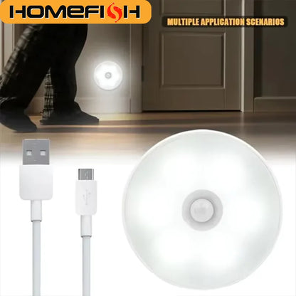 💡 HOMEFISH Motion Sensor LED Night Light – USB Rechargeable Wireless Closet & Cabinet Light