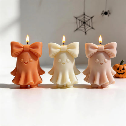 Cute Bowknot Ghost Silicone Candle Mold – Halloween DIY Craft 👻🎀
