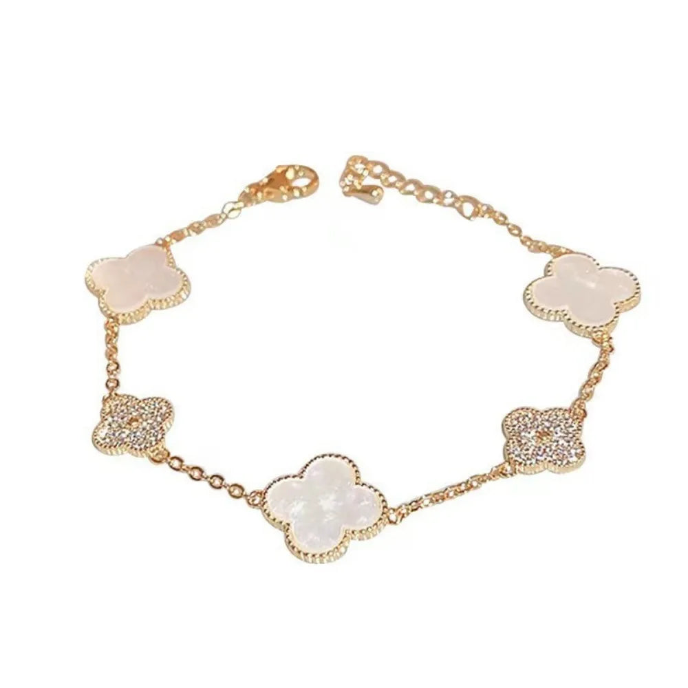 Elegant Four-Leaf Clover Bracelet