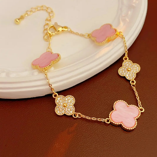 Elegant Four-Leaf Clover Bracelet