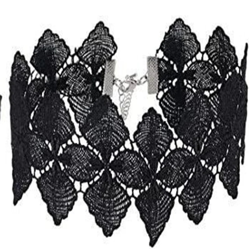 🖤 Gothic Lace Choker Necklace for Women – Vintage Steampunk Dark Lolita Halloween Jewelry 🕸️🎃