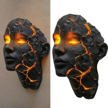 Cracked Soul Black Lava LED Wall Lamp – Gothic Glowing Crack Design