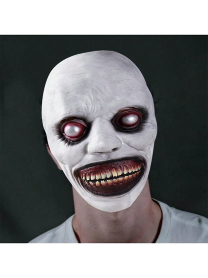 Scary Halloween Devil Mask – Smiling Evil Demon Latex Horror Mask for Adults, Creepy Costume Prop for Halloween Parties, Cosplay & Role Play