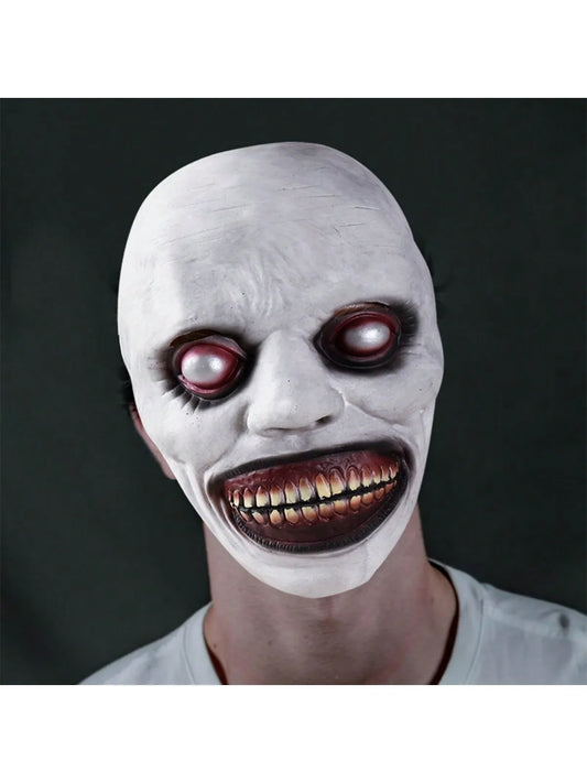 Scary Halloween Devil Mask – Smiling Evil Demon Latex Horror Mask for Adults, Creepy Costume Prop for Halloween Parties, Cosplay & Role Play