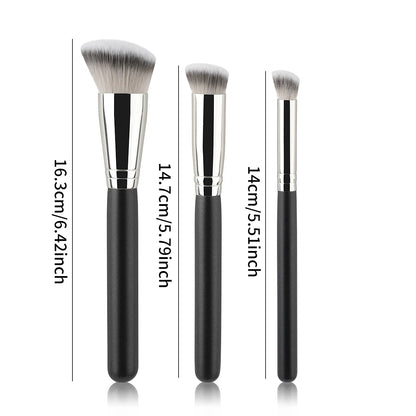 1/3 pcs Foundation Concealer Brush Premium Contour Blusher Brushes Flawless Under Eye Dense Face Makeup Brush For Blending