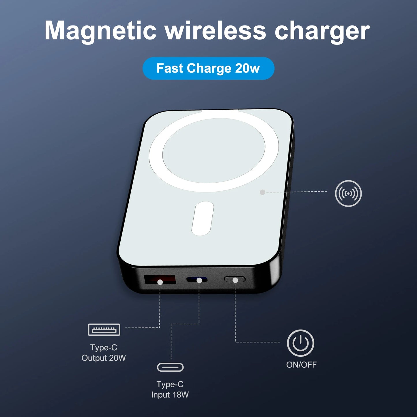 Portable Magnetic Wireless Power Bank