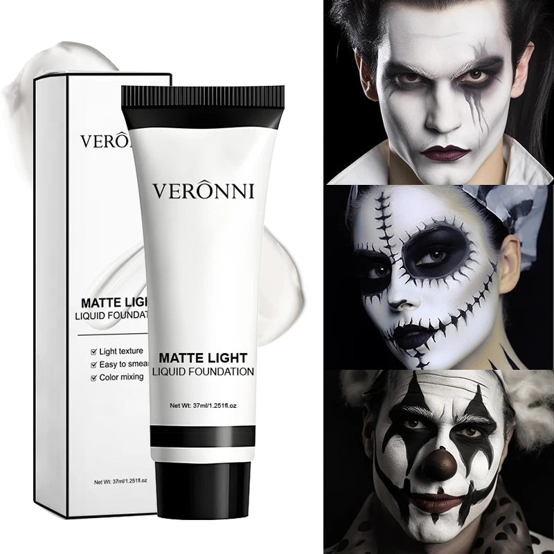 Pure White Halloween Makeup Foundation – White Face & Body Paint, Foundation Adjuster & Concealer for Cosplay