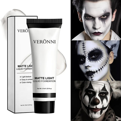 Pure White Halloween Makeup Foundation – White Face & Body Paint, Foundation Adjuster & Concealer for Cosplay