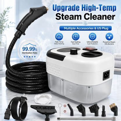 🧼 2500W Handheld Steam Cleaner – 105°C High-Temperature Steam, 3 Bar Pressure & 1200ml Tank