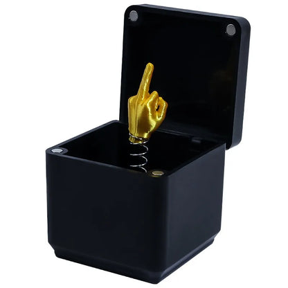 Funny Middle Finger in a Box – Novelty Desk Decor & Gag Gift for Office, Home, Halloween & Birthdays