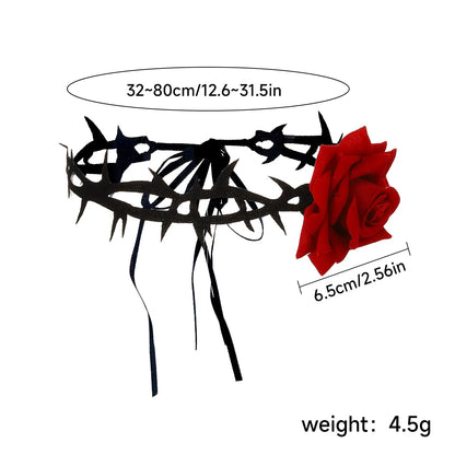 Gothic Lace Rose Choker Necklace – Neo-Gothic Women's Neck Accessory