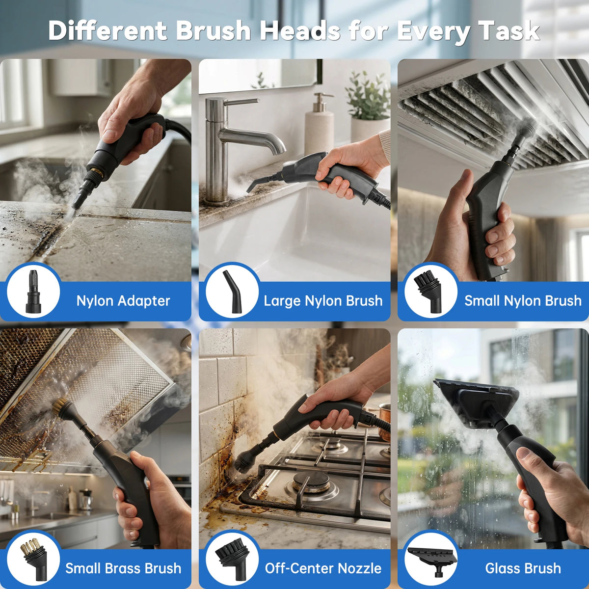 🧼 2500W Handheld Steam Cleaner – 105°C High-Temperature Steam, 3 Bar Pressure & 1200ml Tank