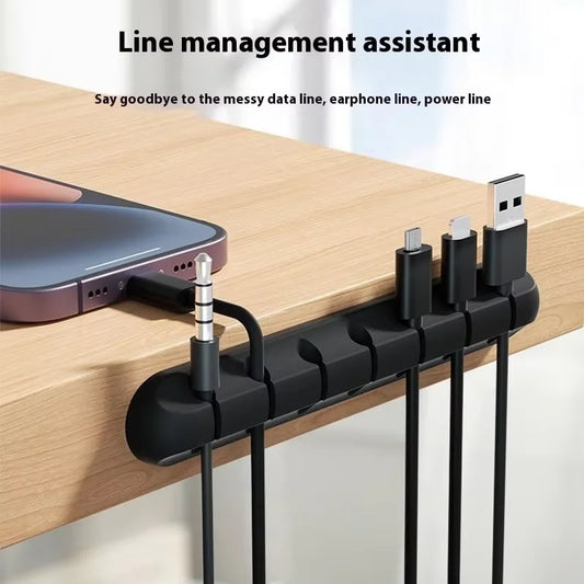 🔌 Self-Adhesive Silicone Cable Organizer – Desktop Cable Management Clips