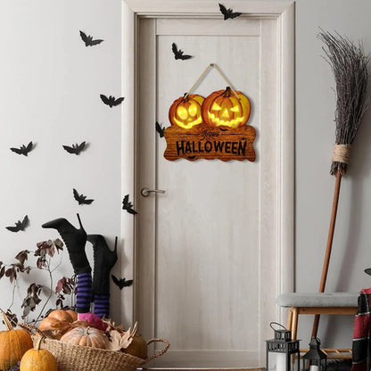 Light-Up Wooden Halloween Sign – Jack-O’-Lantern Pumpkin Decor