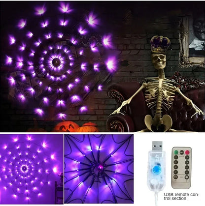 Halloween Spider Web LED String Lights