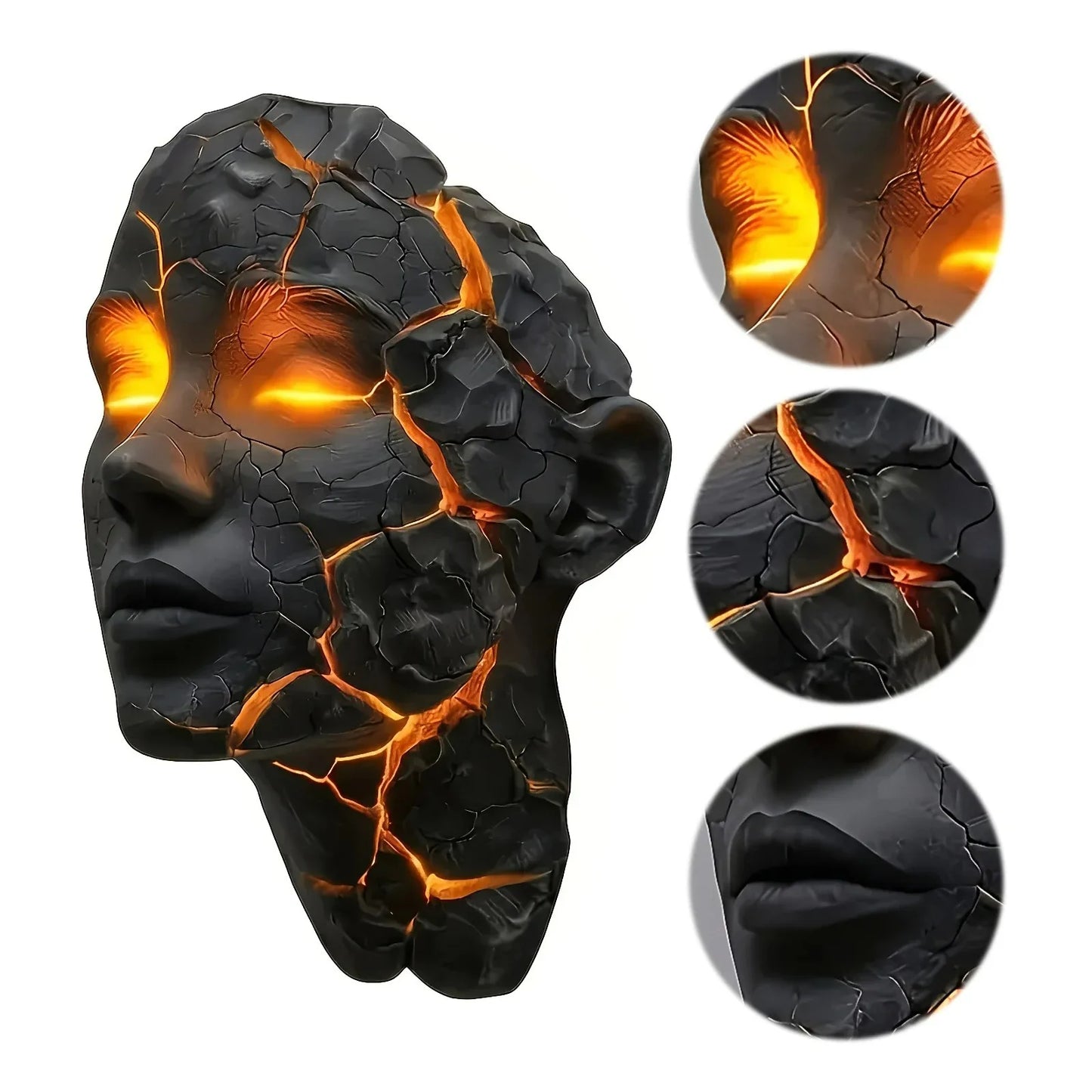 Cracked Soul Black Lava LED Wall Lamp – Gothic Glowing Crack Design