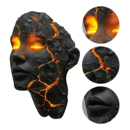 Cracked Soul Black Lava LED Wall Lamp – Gothic Glowing Crack Design