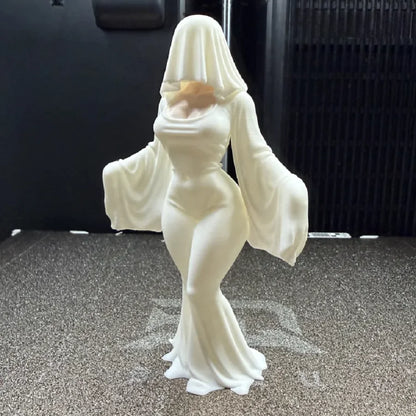 3D Printed Ghost Ornament – 12cm White Halloween Decoration