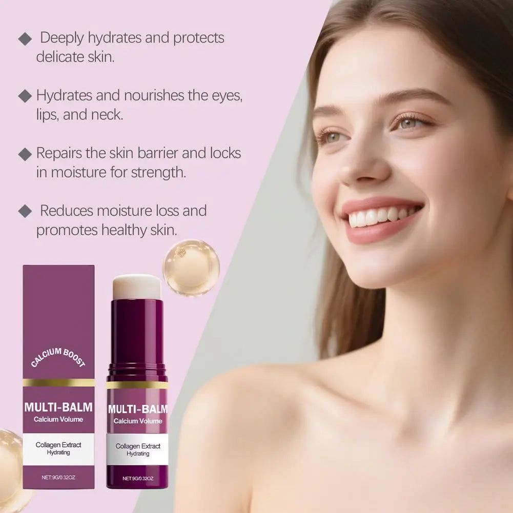 Calcium Volume Multi Balm Stick – Collagen Moisturizing & Hydrating Face Cream for Eyes, Neck & Face