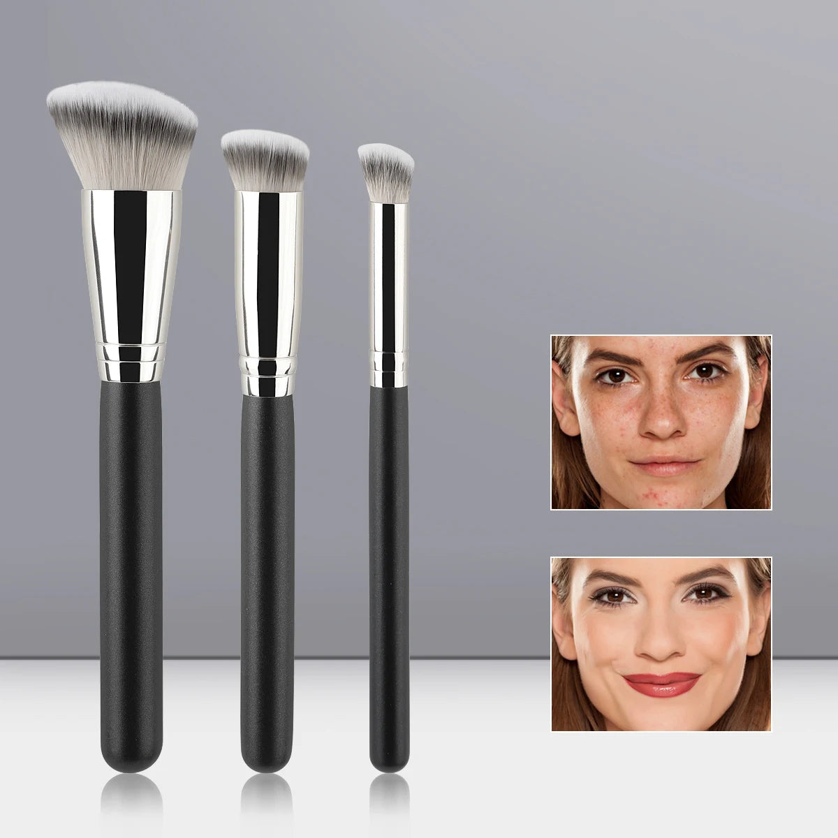 1/3 pcs Foundation Concealer Brush Premium Contour Blusher Brushes Flawless Under Eye Dense Face Makeup Brush For Blending