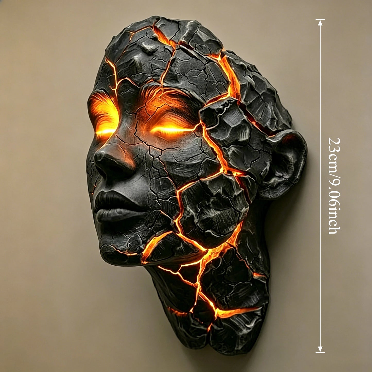 Cracked Soul Black Lava LED Wall Lamp – Gothic Glowing Crack Design