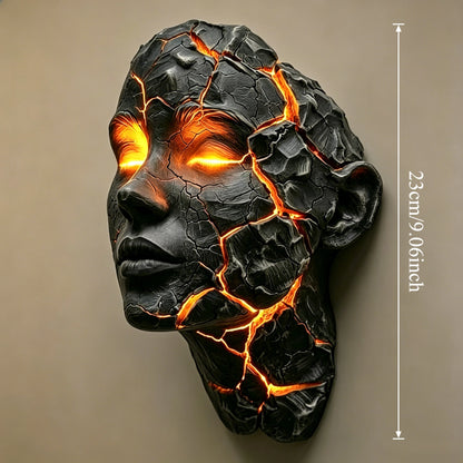 Cracked Soul Black Lava LED Wall Lamp – Gothic Glowing Crack Design