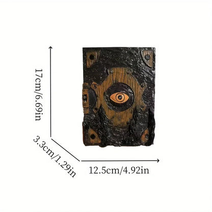👁️ Creepy Devil Eye Gothic Book Decor – Halloween Horror Ornament