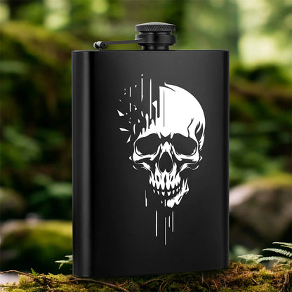 Punk Skull Pocket Flask – 8 oz Portable Metal Hip Flask 💀