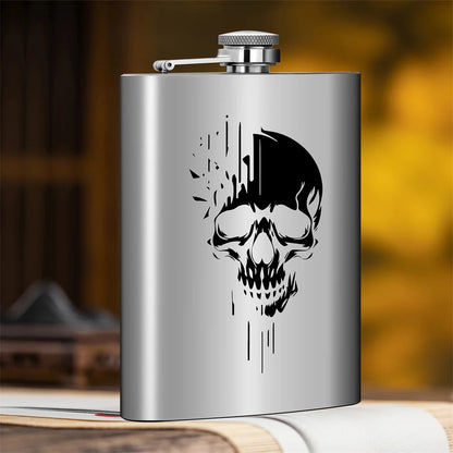 Punk Skull Pocket Flask – 8 oz Portable Metal Hip Flask 💀