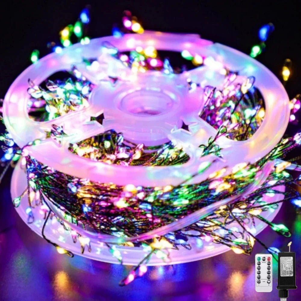 LED Firecracker String Lights with Remote Control – IP65 Waterproof Christmas & Halloween Decorative Lights