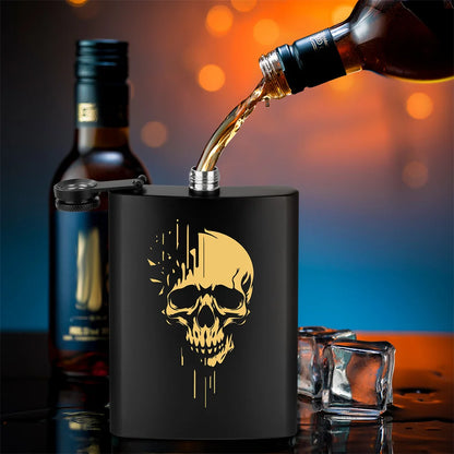 Punk Skull Pocket Flask – 8 oz Portable Metal Hip Flask 💀