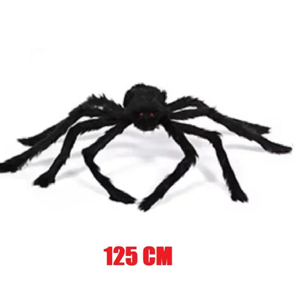 Giant Black Spider Halloween Decoration – 30–200cm Plush Outdoor Party Prop🕷️🎃
