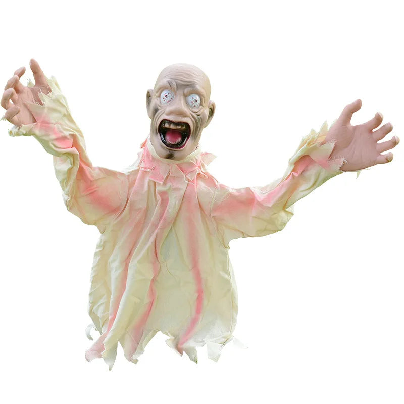 Animated Halloween Swinging Ghost – Voice Activated Light-Up Yard Decoration